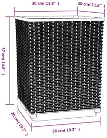 2 db sötétszürke polipropilén növénytartó 30 x 30 x 37 cm