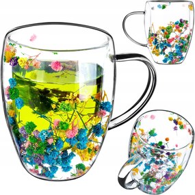 Thermo Kávés Teáspohár 350 ml Virágokkal Színes Bögre