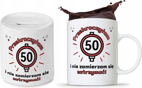 Születésnapra 50 50-es 50-es Persely Szett fényképes nyomott mintás bögre