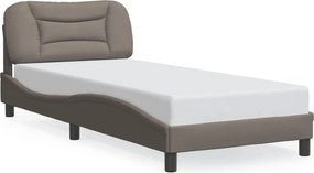 vidaXL tópszínű szövet ágykeret LED-ekkel matrac nélkül Hvar 90x200 cm