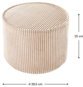 Világosbarna kordbársony gyerek puff – Wigiwama