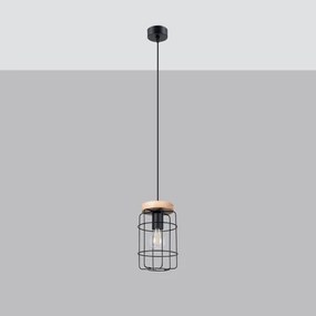 Sollux SL.1263 - Csillár zsinóron GOTTO 1xE27/15W/230V fekete