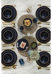 24 darabos étkészlet kék/arany/kerámia