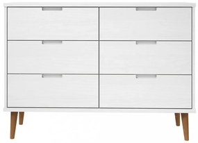 MOLDE fehér tömör fenyőfa fiókos szekrény 113 x 40 x 80 cm