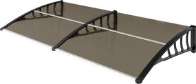 Outsunny Védő Napernyő 200x96 cm Külső Tetőajtókhoz és Ablakokhoz Nap és Eső Ellen PP Polikarbonát Támogatással Barna | Aosom