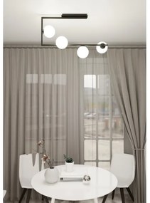 Csillár rúdon SOMA 4xE14/10W/230V fekete/fehér