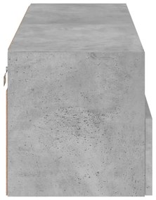 betonszürke szerelt fa fali TV-szekrény 100 x 30 x 30 cm