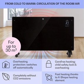 Bansin Crystal Smart, konvektor, 1500 W, 5 - 50 °C, vezérlés applikáción keresztül