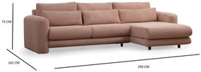Sarokkanapé Lily Jobbos Pink