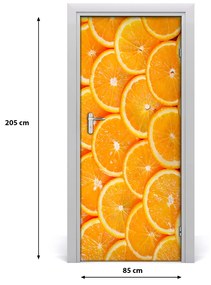 Ajtó tapéta narancs szeletek 95x205 cm