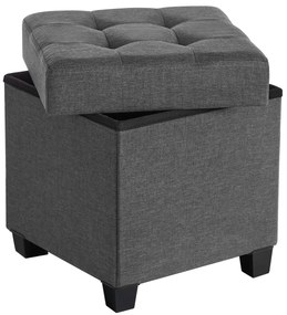 Skládací taburet s úložným prostorem OSCAR 38x38 cm, šedý