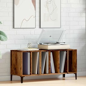 antik fa színű szerelt fa hanglemezszekrény 100 x 38 x 48 cm