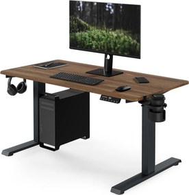 Elektromos íróasztal magasságállítással ergonomikus antracit/dió,1200x600 mm: ARIA