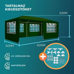 NEAPOL rendezvénysátor, 3x6m, zöld Jurhan