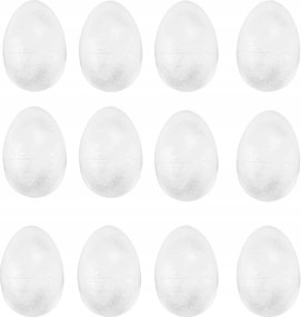 Styropor tojások 6 cm 12 db Szett Húsvéti Fehér Styropor Tojások