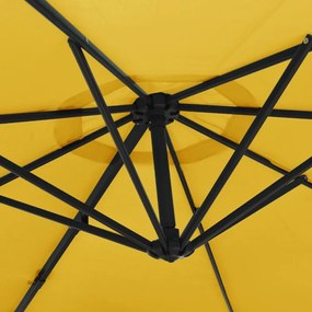 sárga LED-es falra szerelhető napernyő 290 cm
