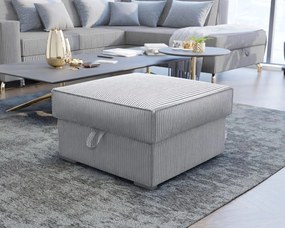 Taburet SMART COSARO XL tárolóhellyel 71x71 cm, világosszürke
