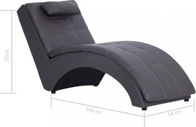 Szürke műbőr dívány párnával