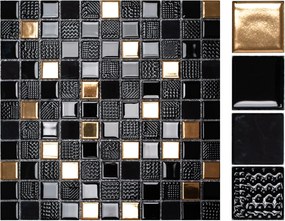 Mozaik dekorcsempe  322155 Black Gold