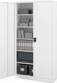 Fém irodai szekrény fehér JAN II H2200 1150 x 2200 x 400 mm