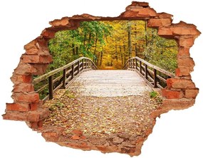 3d-s lyuk vizuális effektusok matrica Híd az őszi erdőben nd-c-55256739