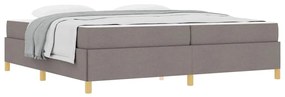 Boxrugós ágy matracmal Taupe és fehér 200 x 200 cm szövet