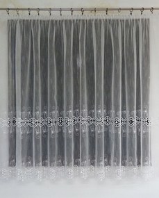 Mg Függöny Sabrina hímzés Fehér 340x160 lengyel szalaggal