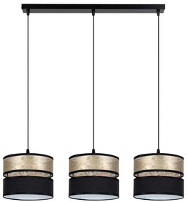 Csillár zsinóron LIMA 3xE27/60W/230V arany/fekete