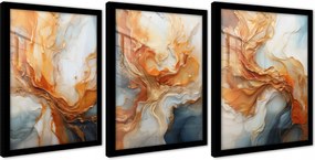 Poszterek Márvány Absztrakt Falikép Keret Triptichon 3 Részes 103x219