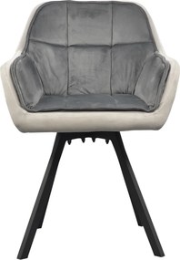 Forgó étkezőszék, szürke Velvet szövet, FLER