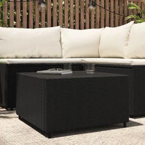 vidaXL fekete polyrattan négyzet alakú kerti dohányzóasztal 50x50x30cm