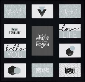 Képkeret 11 képhez Multi Keret fekete kollázs