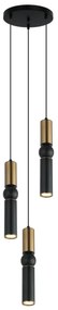 ITALUX PND-14290-3-BRO-BK - Csillár zsinóron ISIDORA 3xGU10/25W/230V fekete/bronz
