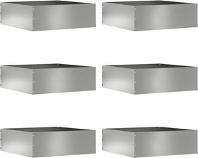 vidaXL Fűszegélyezés 6 pcs Ezüst 40 x 40 x 13 cm Horganyzott acél