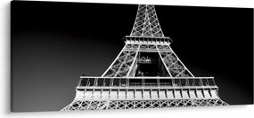 Kép - Eiffel-torony, fekete-fehér (120x50 cm)