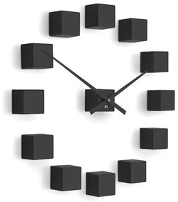 Future Time FT3000BK Cubic black Design falra ragasztható óra, átmérő 50 cm