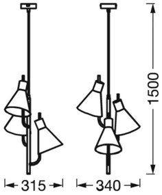Ledvance - LED Csillár zsinóron DECOR TOKIO 3xLED/4,6W/230V