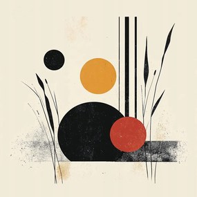 Vászonkép Canvas Grafika Geometria Bauhaus Wabi-sabi Kör 40x40