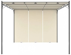 vidaXL krémszínű kerti pavilon oldalfüggönnyel 4 x 3 x 2,25 m