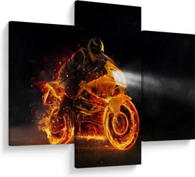 Kép - Motoros lángokkal (90x60 cm)