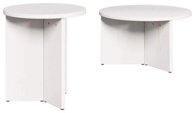 Dohányzóasztal 2 pcs Fehér 49 x 49 x 28 cm Tömör fenyőfa