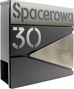 Levéltartó doboz, újságtartó rozsdamentes acél cím házszám Cnc