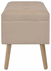 bézs bársonypad tárolórekesszel 80 cm