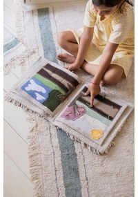 Kék-krémszínű mosható kézi szövésű pamut szőnyeg 140x200 cm Gastro Vintage Blue – Lorena Canals