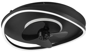 Matt fekete LED mennyezeti lámpa Sortland – Trio