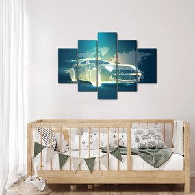 Geometriai formákból készült autó képe (150x105 cm)