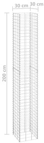 3 db vas gabion magaságyás 30 x 30 x 200 cm