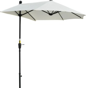 Outsunny Kerti Fali Napernyő 200x190x240 cm Terasz Napernyő Kézi Karral Acél Oszlopal és Keresztalappal UV Ellen Védett Krém | Aosom