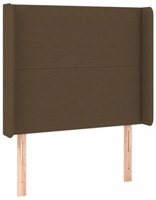 sötétbarna szövet LED-es fejtámla 93x16x118/128 cm