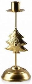 Karácsonyi gyertyatartó arany szívű fenyőfa dekorral